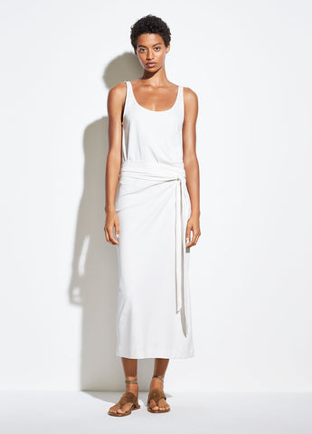 Sleeveless Pima Cotton Wrap Dress in ...